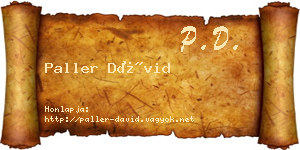 Paller Dávid névjegykártya